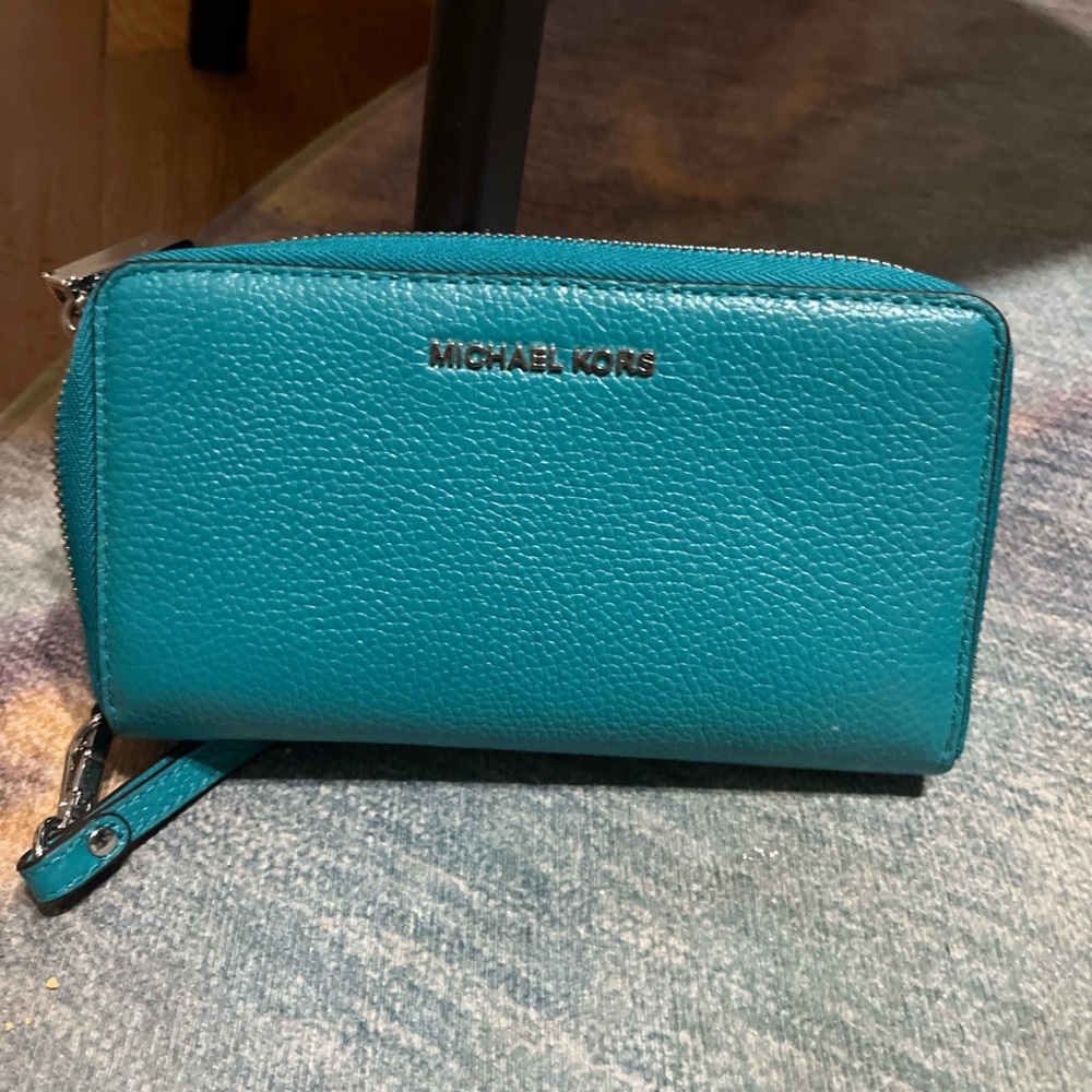 Michael Kors Turquoise Leather Wallet